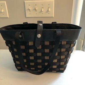Longaberger tote black and brown